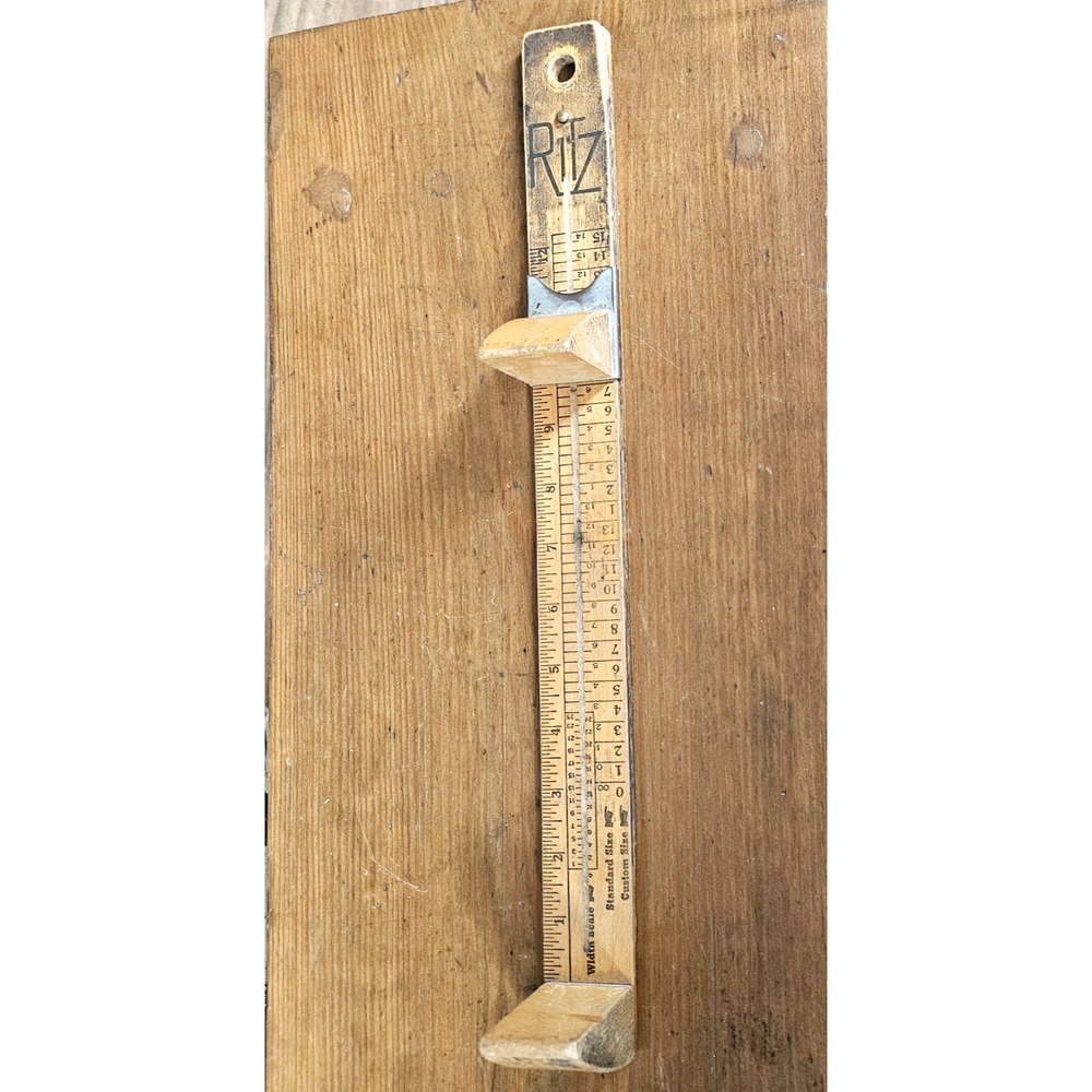 Vintage Ritz Wooden Shoe Sizer Stick Foot Measurer Length Width Adults Children